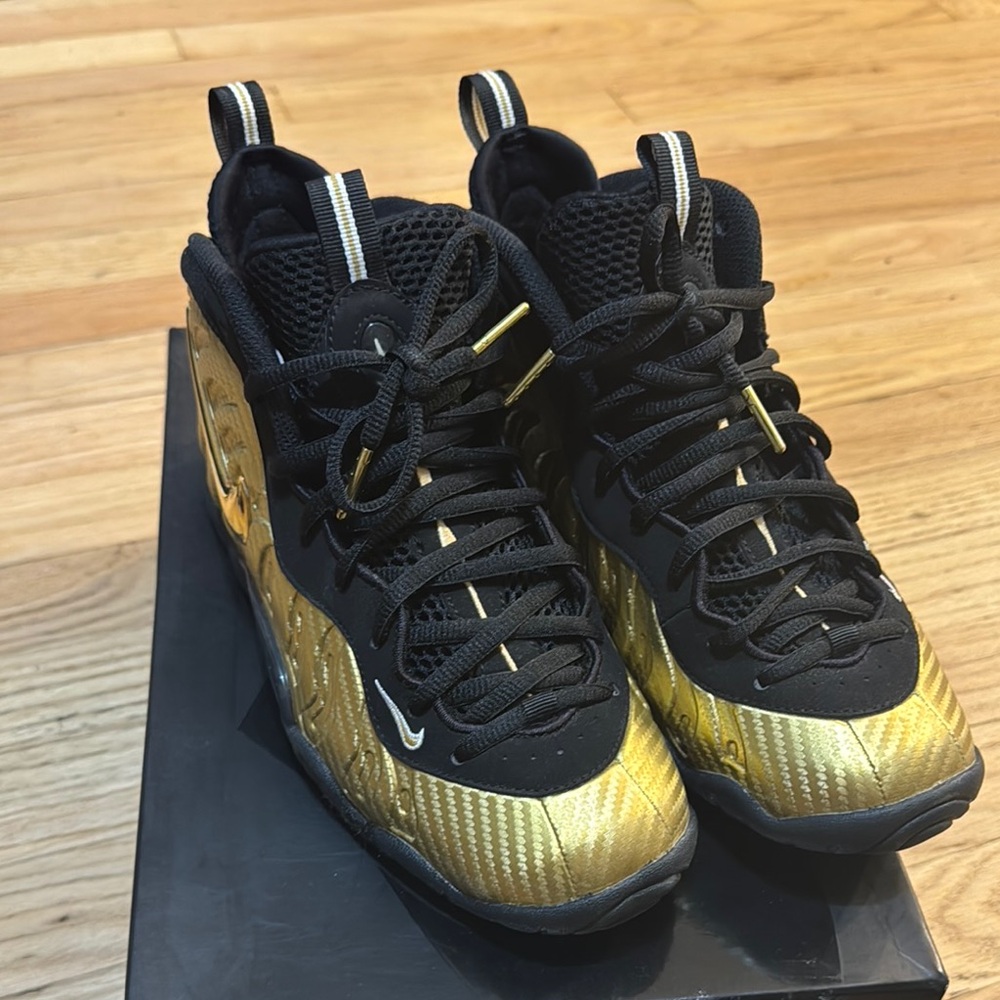 Nike Posite Pro Gold and Black Sneakers